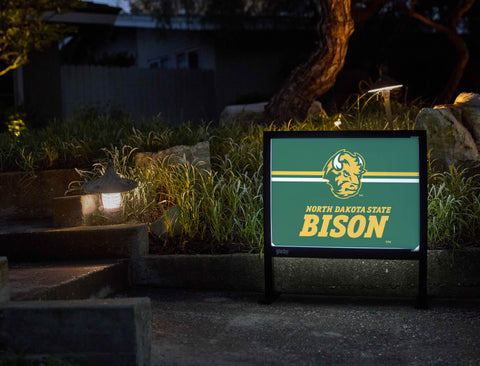 North Dakota State Bison Head Green Yardsy Sign - Flat Feet