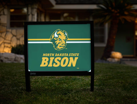 North Dakota State Bison Head Green Yardsy Sign - Hero