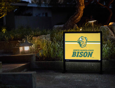 North Dakota State Bison Head Yellow Yardsy Sign - Flat Feet