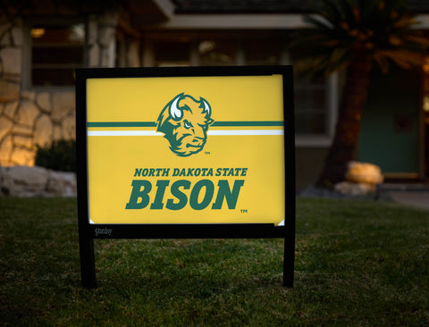 North Dakota State Bison Head Yellow Yardsy Sign - Hero