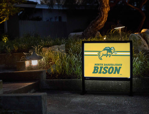 North Dakota State Bison Mascot Yellow Yardsy Sign - Flat Feet