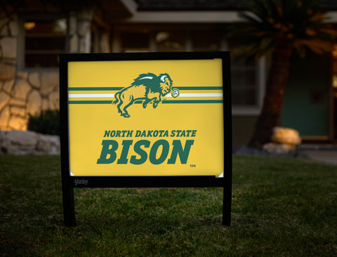 North Dakota State Bison Mascot Yellow Yardsy Sign - Hero