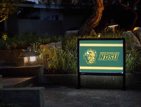 North Dakota State NDSU Bison Head Green Yardsy Sign - Flat Feet