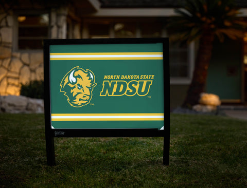 North Dakota State NDSU Bison Head Green Yardsy Sign - Hero