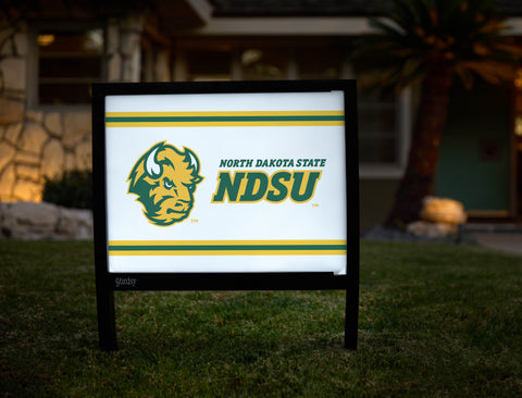 North Dakota State NDSU Bison Head White Yardsy Sign - Hero
