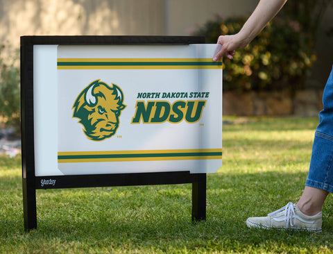 North Dakota State NDSU Bison Head White Yardsy Sign - Interchangeable