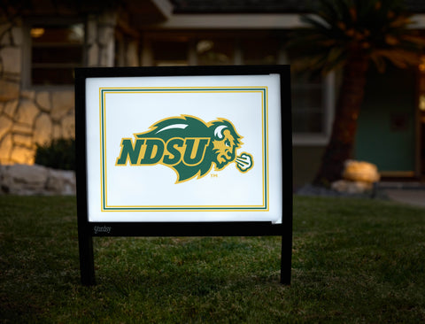 North Dakota State NDSU White Yardsy Sign - Hero