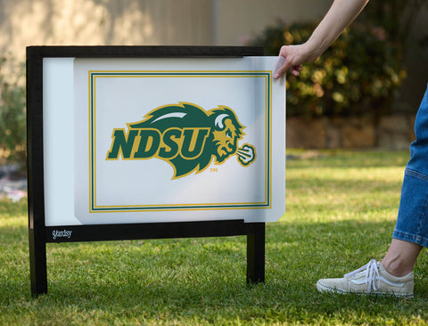North Dakota State NDSU White Yardsy Sign - Interchangeable