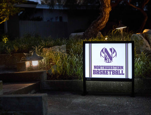 Northwestern Basketball White Yardsy Sign - Flat Feet