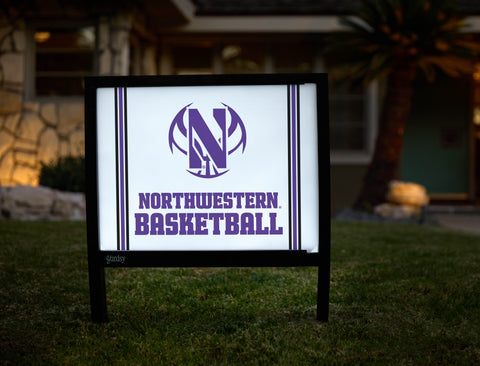 Northwestern Basketball White Yardsy Sign - Hero