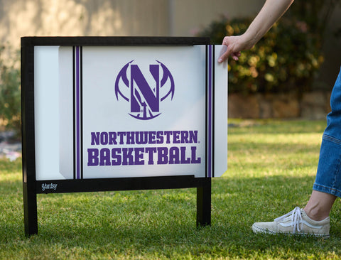 Northwestern Basketball White Yardsy Sign - Interchangeable