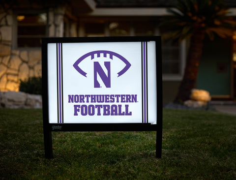 Northwestern Football White Yardsy Sign - Hero