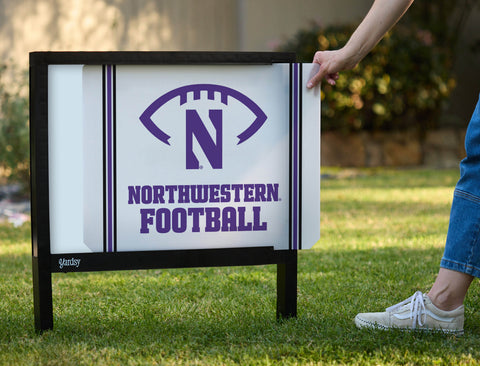 Northwestern Football White Yardsy Sign - Interchangeable