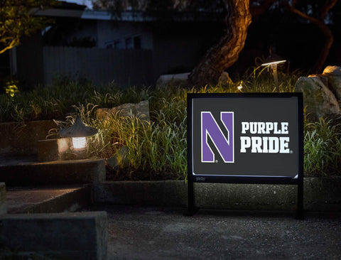 Northwestern N Purple Pride Black Yardsy Sign - Flat Feet
