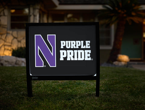 Northwestern N Purple Pride Black Yardsy Sign - Hero