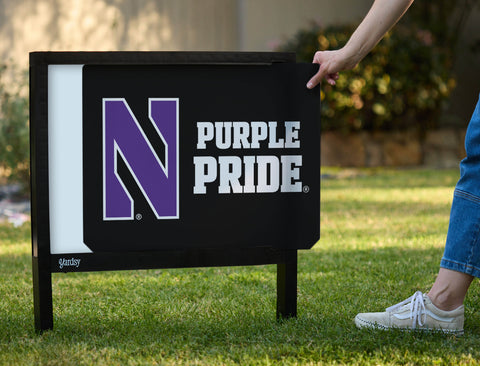Northwestern N Purple Pride Black Yardsy Sign - Interchangeable
