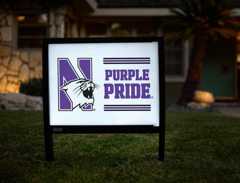 Northwestern N Purple Pride White Yardsy Sign - Hero