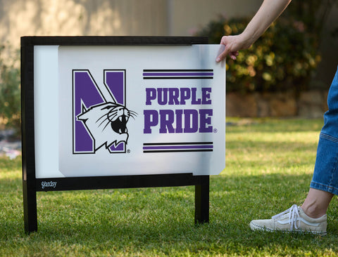 Northwestern N Purple Pride White Yardsy Sign - Interchangeable