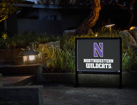 Northwestern N Wildcats Black Yardsy Sign - Flat Feet