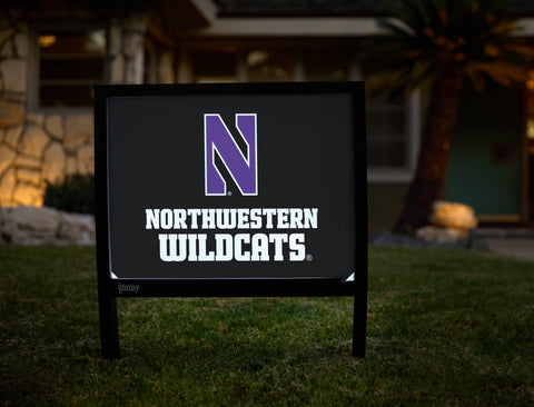 Northwestern N Wildcats Black Yardsy Sign - Hero