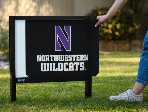 Northwestern N Wildcats Black Yardsy Sign - Interchangeable