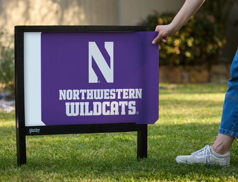 Northwestern N Wildcats Purple Yardsy Sign - Interchangeable