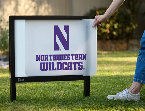 Northwestern N Wildcats White Yardsy Sign - Interchangeable