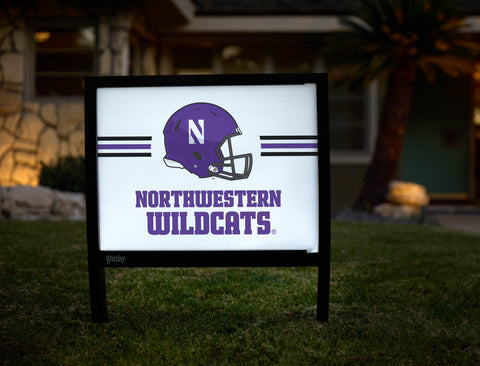 Northwestern Wildcats Helmet White Yardsy Sign - Hero
