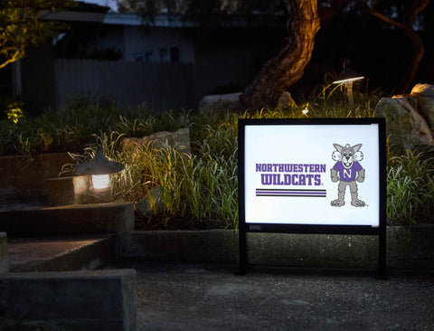 Northwestern Wildcats Mascot White Yardsy Sign - Flat Feet