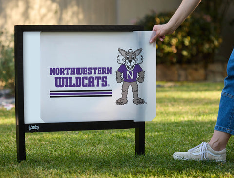 Northwestern Wildcats Mascot White Yardsy Sign - Interchangeable