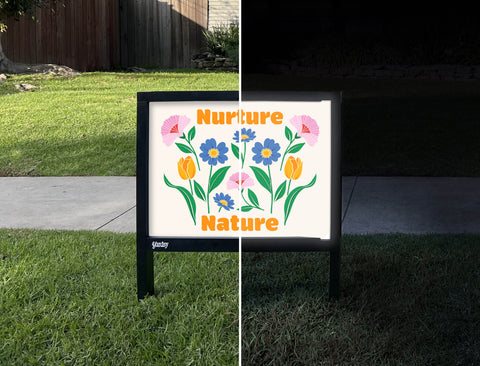 Nurture Nature Yardsy Sign - Day Night