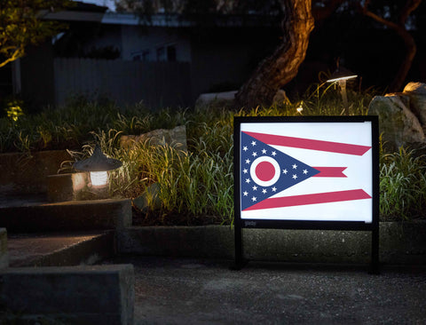 Ohio State Flag Yardsy Sign - Flat Feet