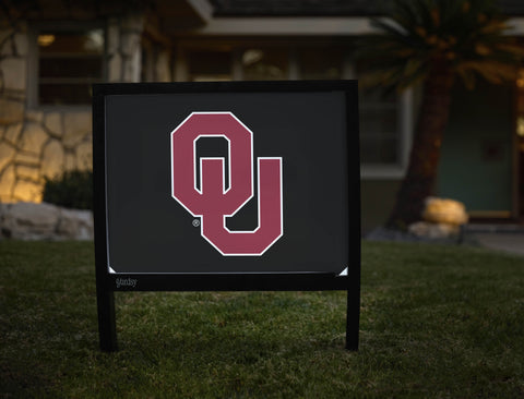 Oklahoma Athletics Mark Black Yardsy Sign - Hero