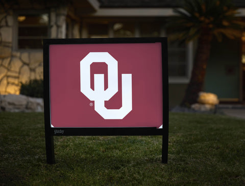 Oklahoma Athletics Mark Crimson Yardsy Sign - Hero
