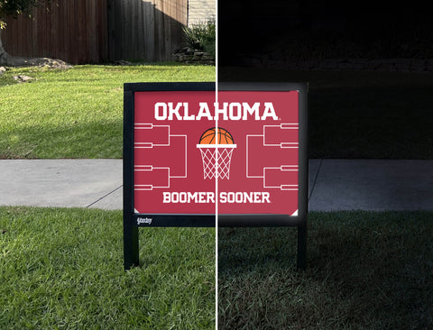 Oklahoma Basketball Yardsy Sign - Day Night