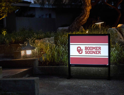 Oklahoma Boomer Sooner Crimson Yardsy Sign - Flat Feet