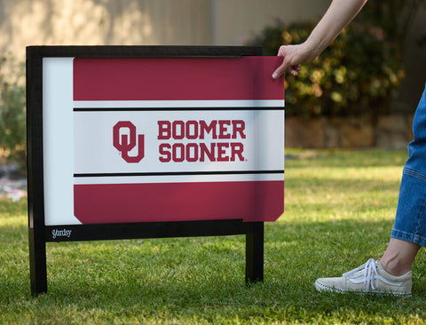 Oklahoma Boomer Sooner Crimson Yardsy Sign - Interchangeable