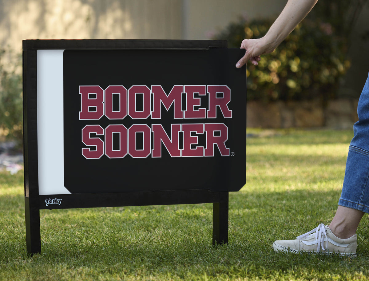 Oklahoma Boomer Sooner Wordmark Black Yardsy Sign