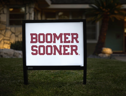 Oklahoma Boomer Sooner Wordmark White Yardsy Sign - Hero