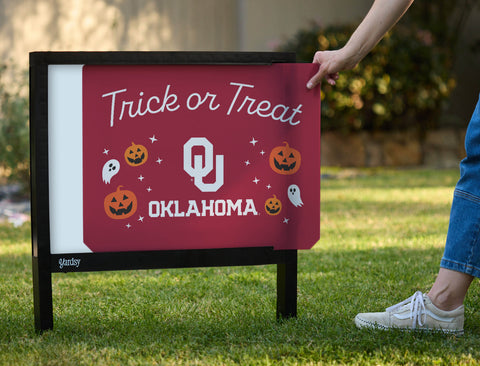 Oklahoma Halloween Trick Or Treat Yardsy Sign - Interchangeable