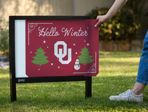Oklahoma Hello Winter Yardsy Sign - Interchangeable