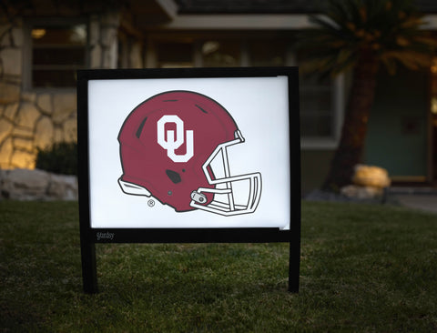 Oklahoma Helmet Mark White Yardsy Sign - Hero