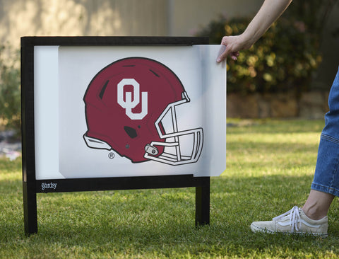 Oklahoma Helmet Mark White Yardsy Sign - Interchangeable