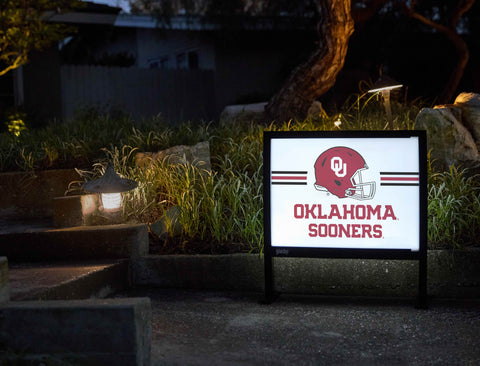 Oklahoma Sooners Helmet White Yardsy Sign - Flat Feet