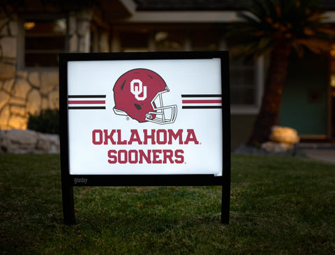 Oklahoma Sooners Helmet White Yardsy Sign - Hero