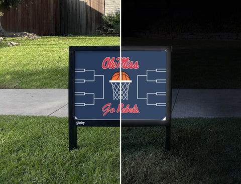 Ole Miss Basketball Yardsy Sign - Day Night