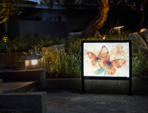 Orange Butterflies Yard Decoration Yardsy Sign - Flat Feet