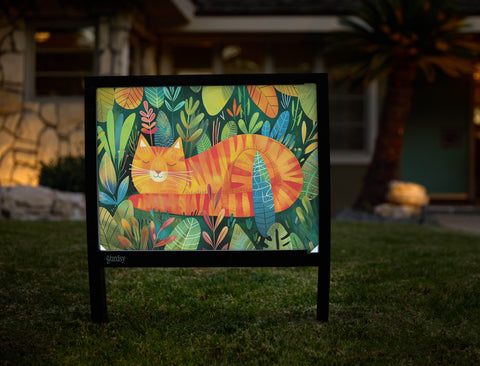 Orange Cat in a Cozy Forest Decor Yardsy Sign - Hero