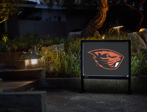 Oregon State Beavers Mascot Black Yardsy Sign - Flat Feet