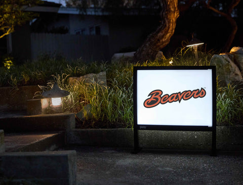 Oregon State Beavers Script White Yardsy Sign - Flat Feet